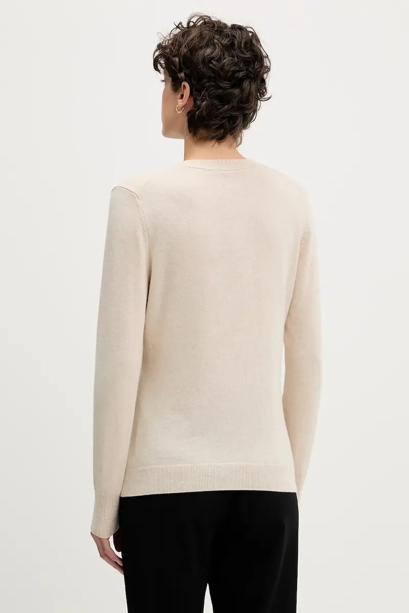 cardigan con aggiunta di lana colore beige 102HM5237 miniatura 3