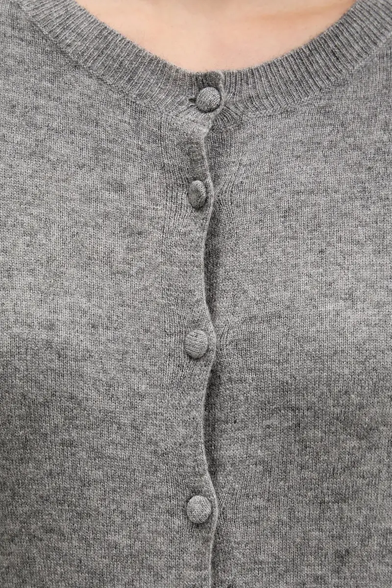 cardigan con aggiunta di lana colore beige 102HM5237 Grigio miniatura 5