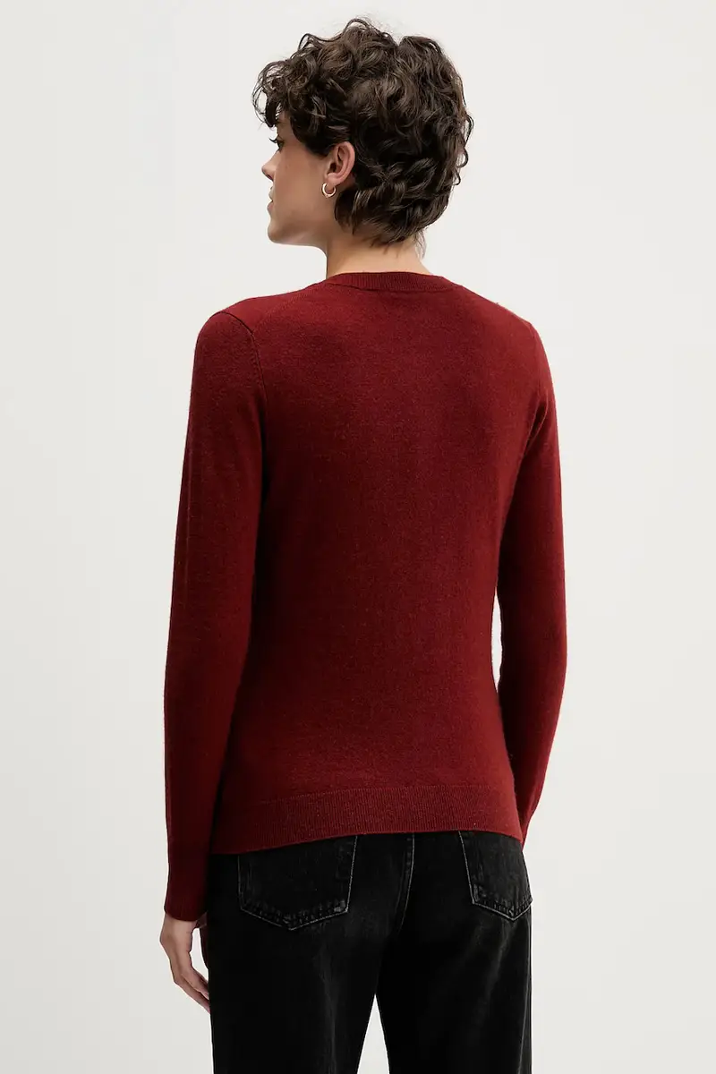 cardigan con aggiunta di lana colore beige 102HM5237 Rosso miniatura 3