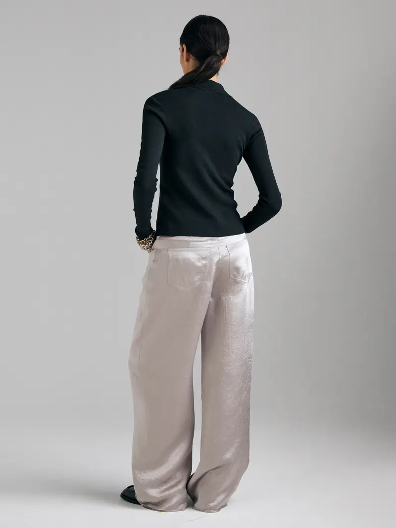 Cardigan Con Colletto, Donna, Nero miniatura 2