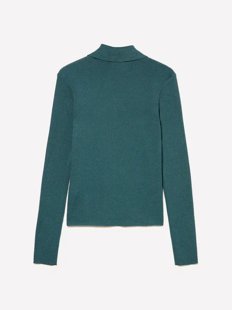 Cardigan Con Colletto, Donna, Verde Ottanio miniatura 2