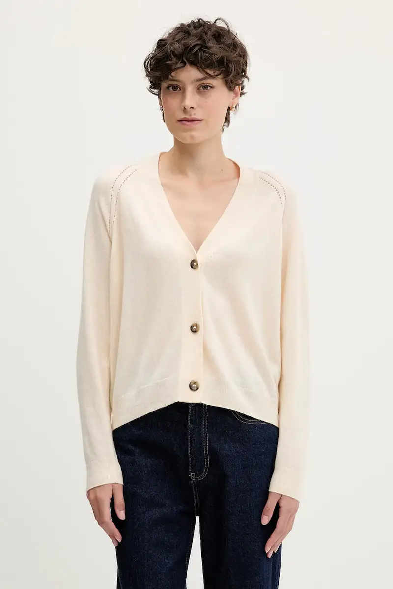 cardigan con lana colore beige 102HM602Q