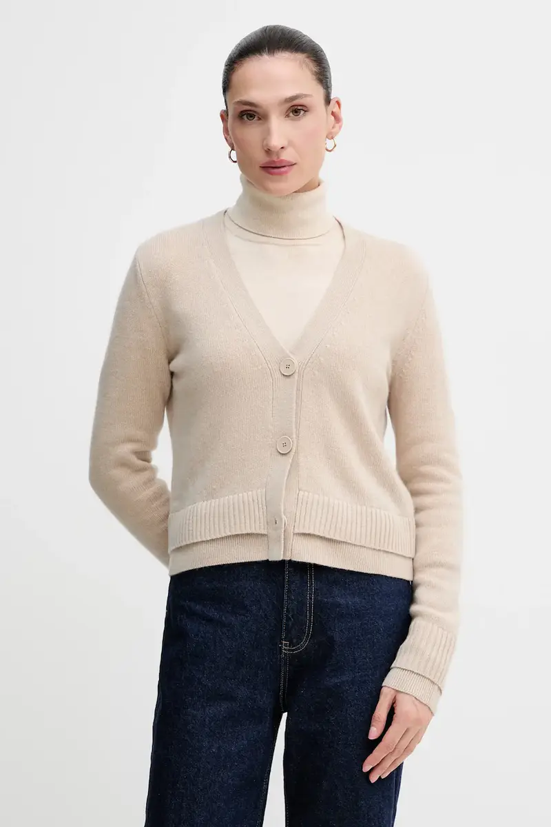 cardigan con lana colore beige 122WL602S