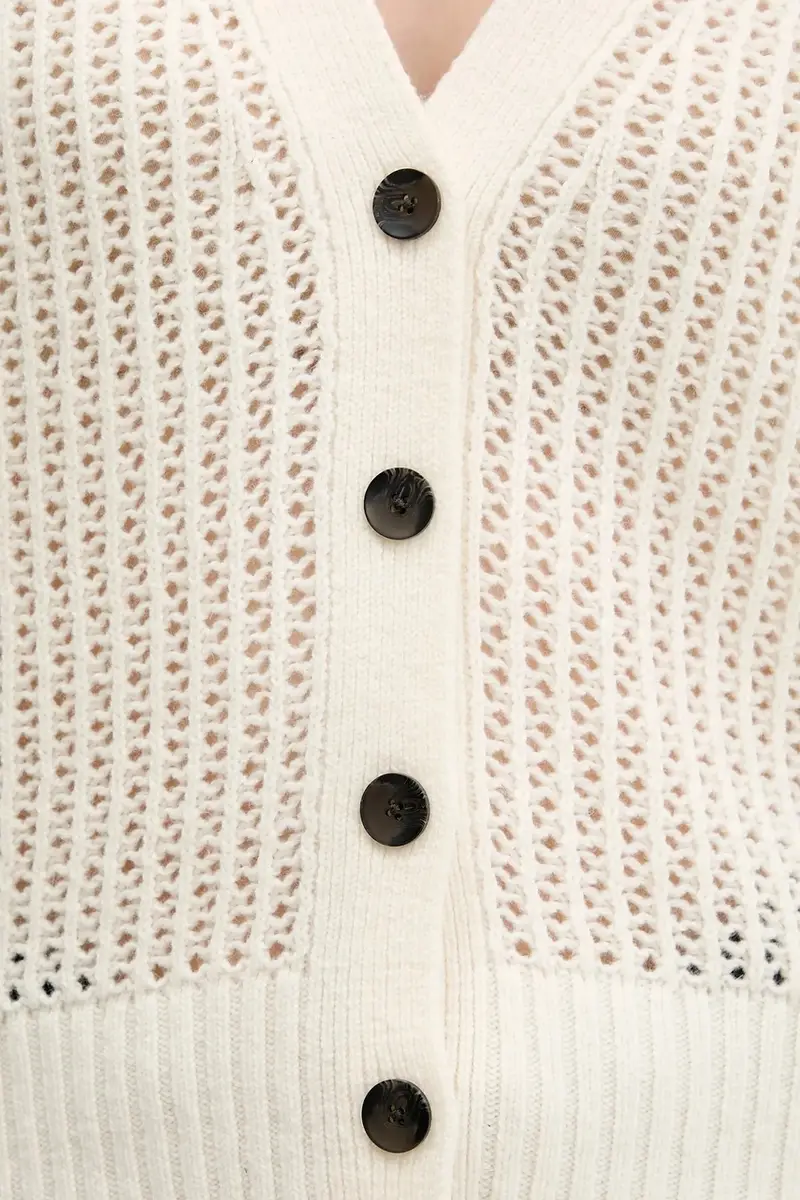 cardigan con lana colore beige 1WBZL602U miniatura 5