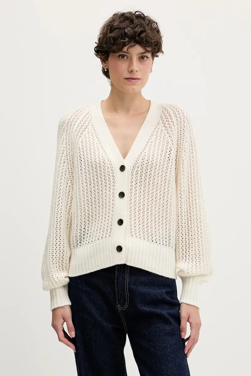 cardigan con lana colore beige 1WBZL602U