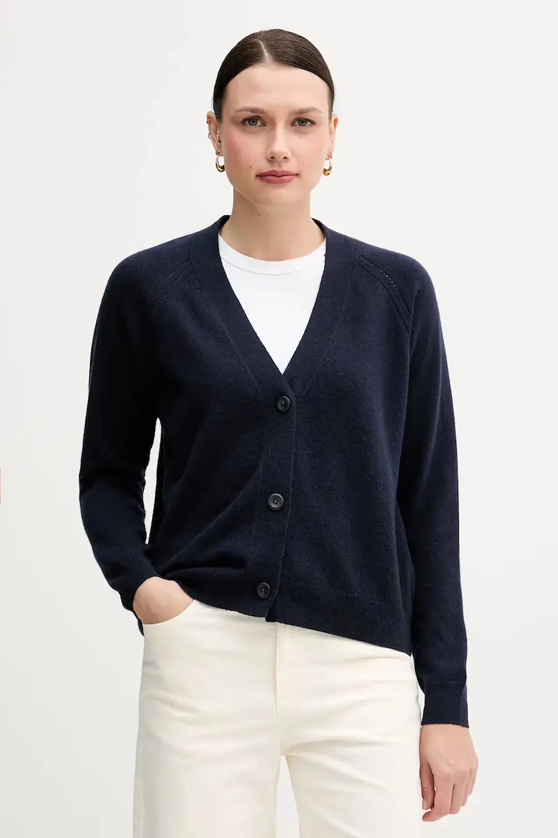 cardigan con lana colore blu navy 102HM602Q
