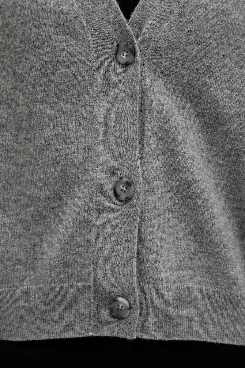 cardigan con lana colore grigio 102HM602Q miniatura 5