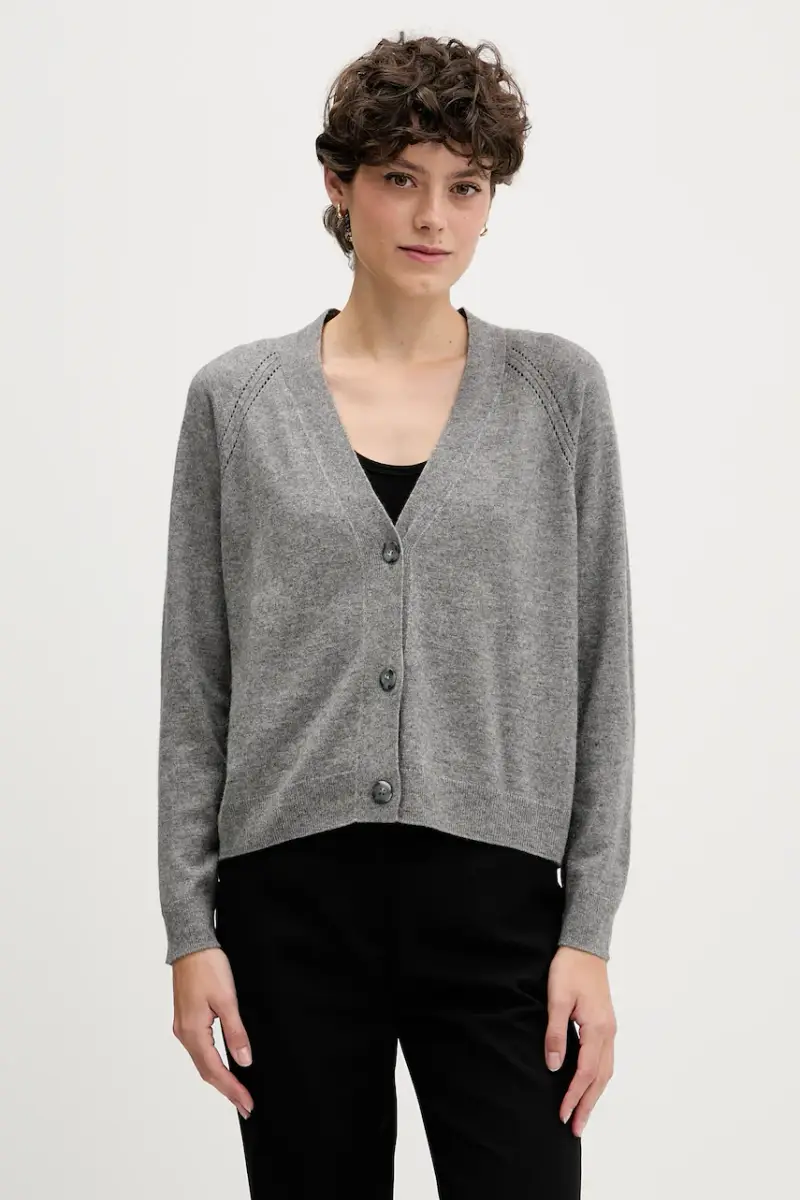 cardigan con lana colore grigio 102HM602Q