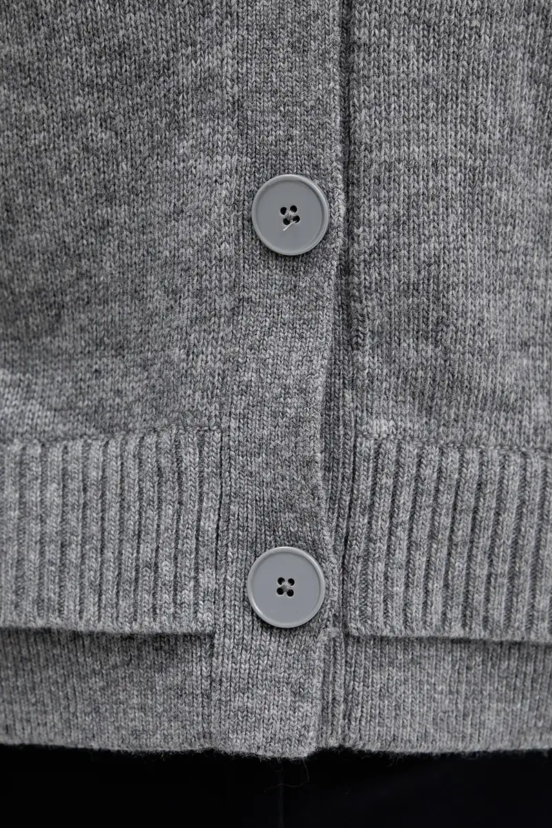 cardigan con lana colore grigio 122WL602S miniatura 5