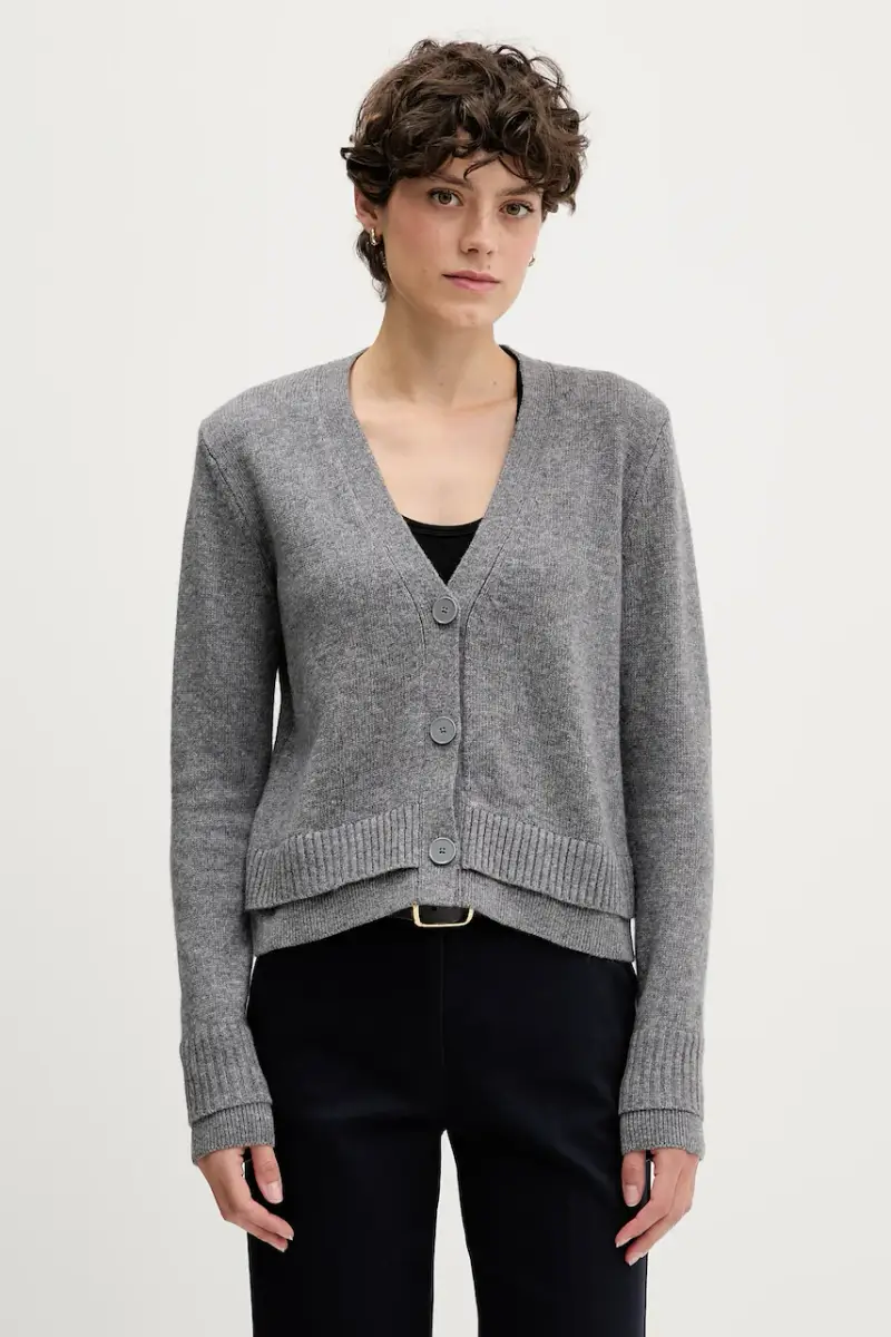 cardigan con lana colore grigio 122WL602S