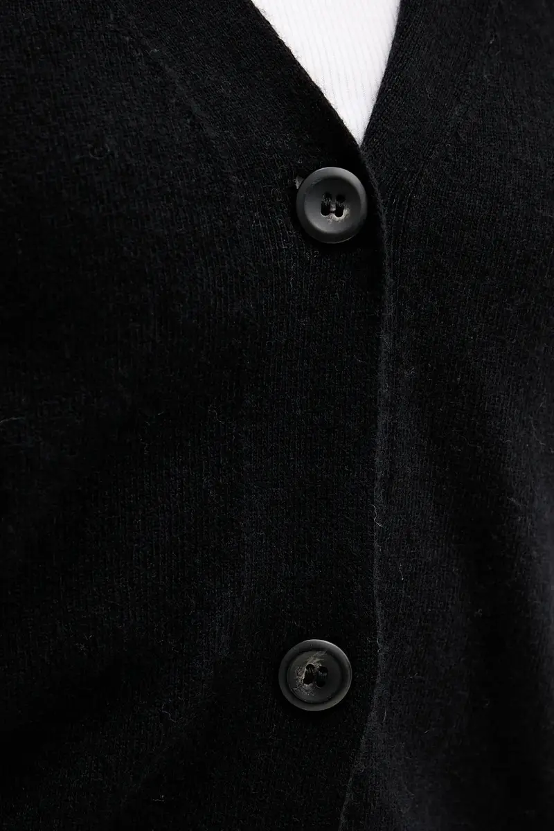 cardigan con lana colore nero 102HM602Q miniatura 5