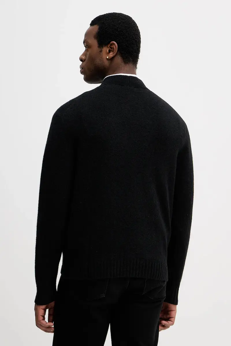 cardigan con lana colore nero 1PJXS600S miniatura 3