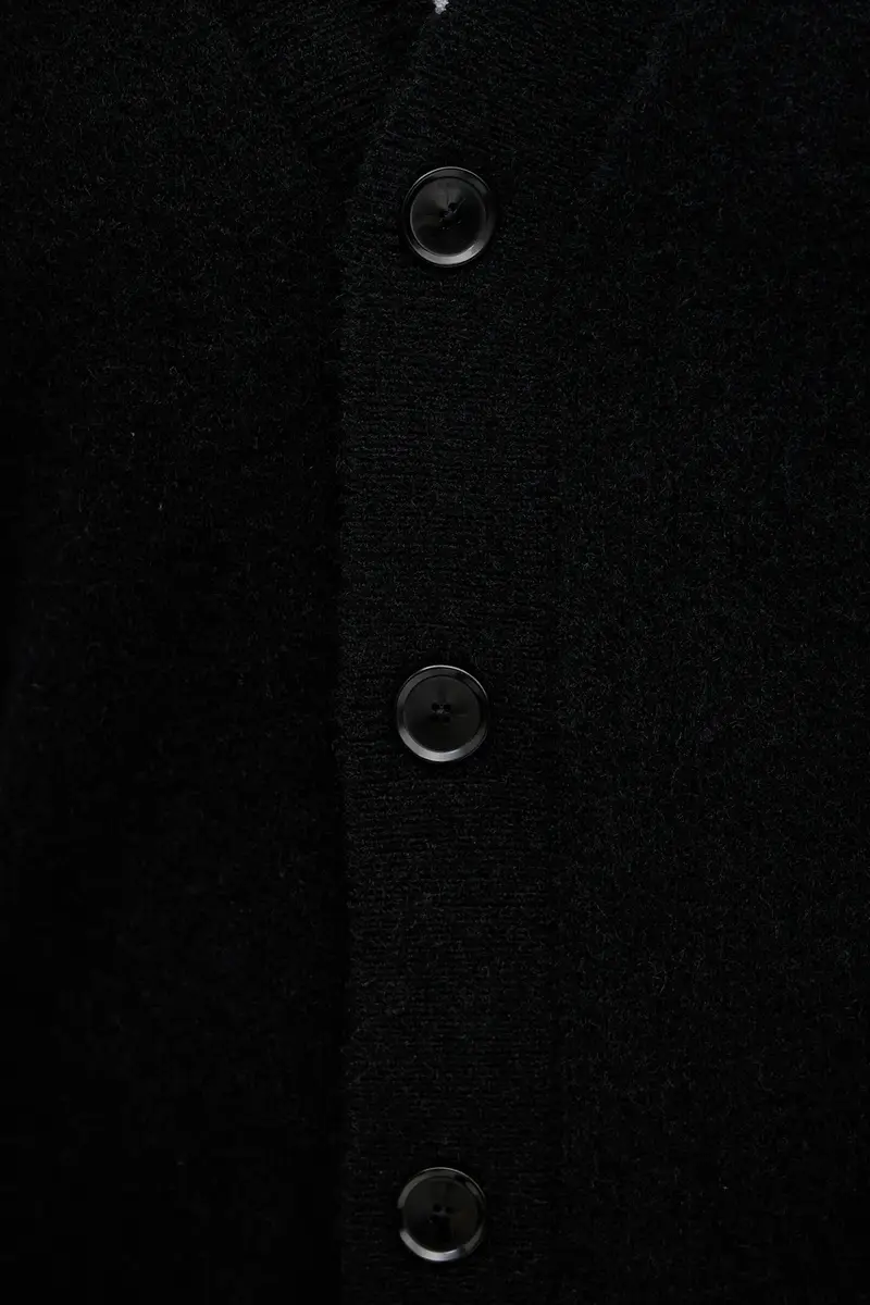 cardigan con lana colore nero 1PJXS600S miniatura 5