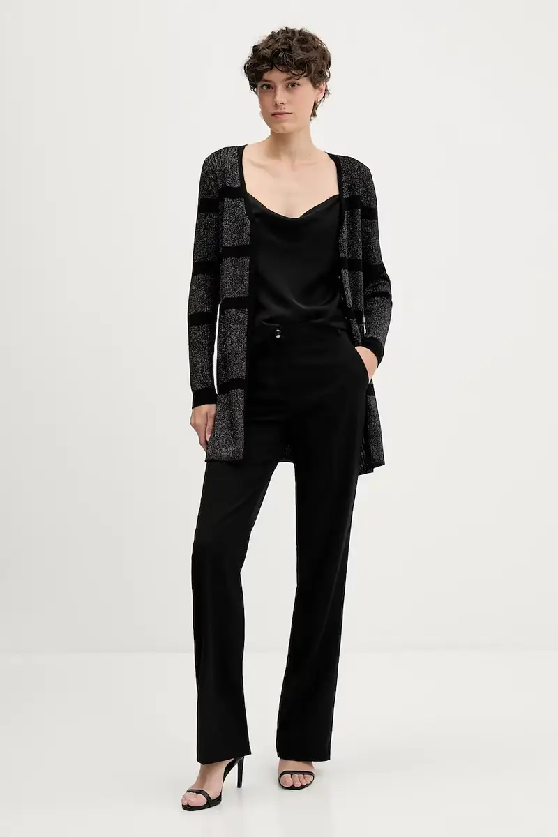 Sisley Cardigan Donna Nero 3847856 miniatura 2