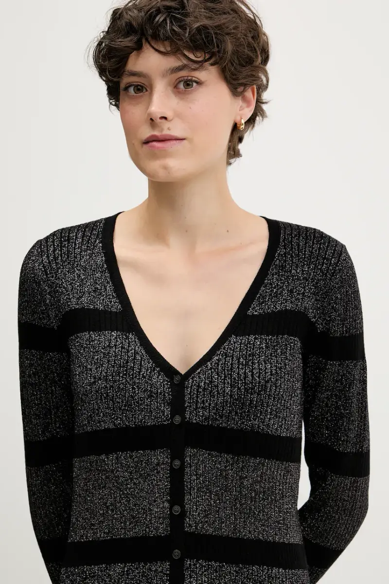 Sisley Cardigan Donna Nero 3847856 miniatura 4