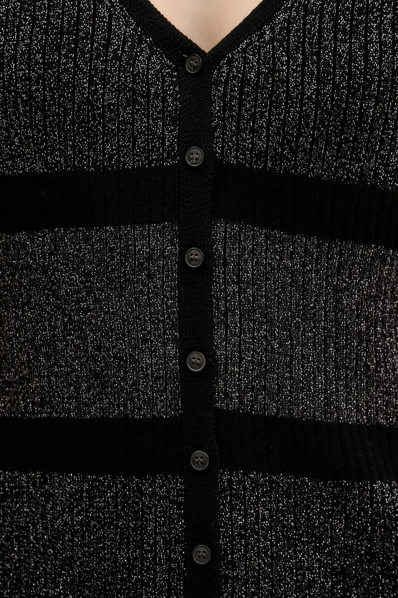 Sisley Cardigan Donna Nero 3847856 miniatura 5