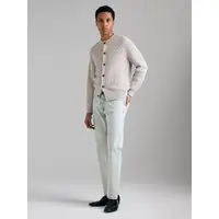 Cardigan In Maglia, Uomo, Bianco Panna miniatura 3