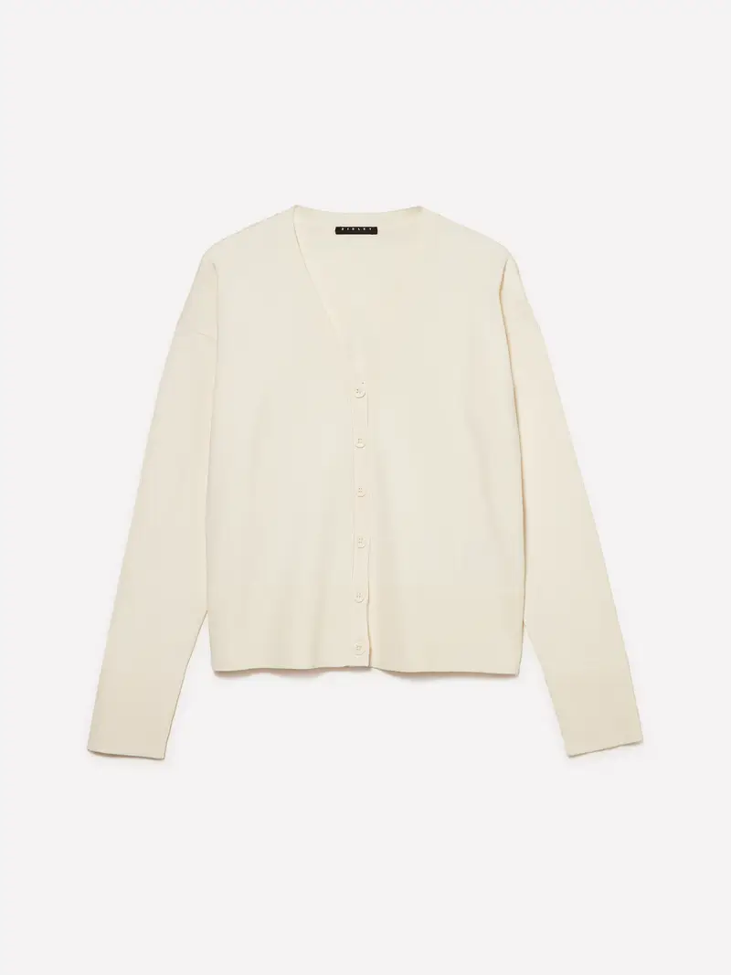 Cardigan Regular Fit, Donna, Bianco Panna