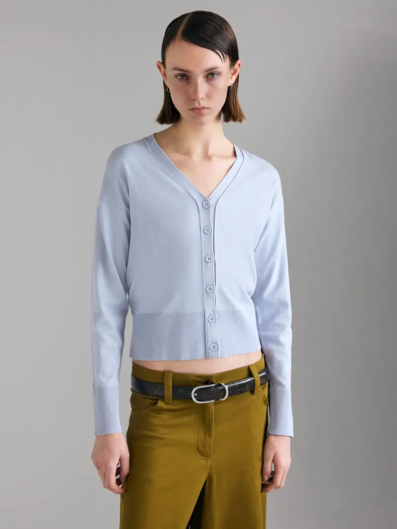 Cardigan Regular Fit, Donna, Blu Chiaro miniatura 3