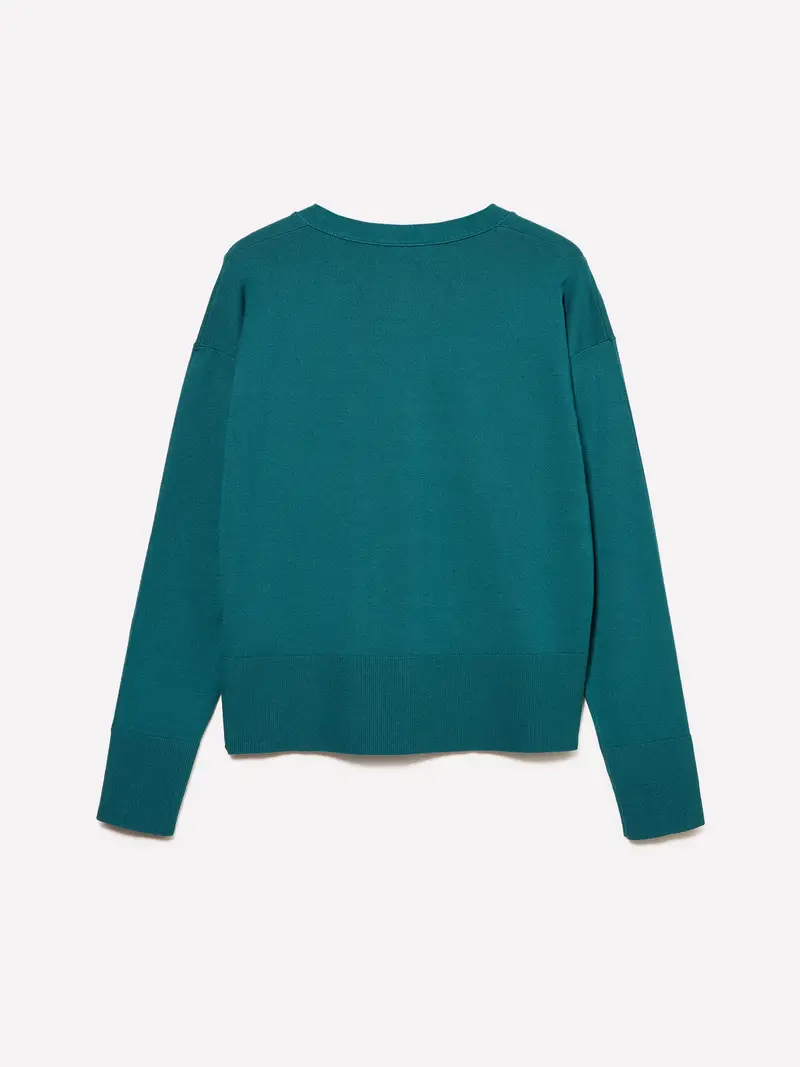 Cardigan Regular Fit, Donna, Verde Ottanio miniatura 2