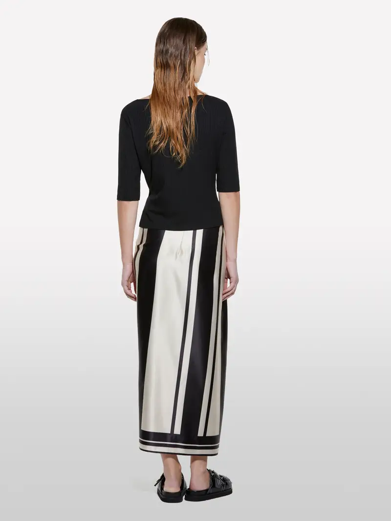 Cardigan Slim Fit Nero A Costine, Donna, Nero miniatura 3