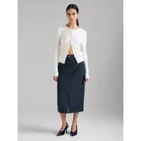 Cardigan Texturizzato, Donna, Bianco Panna miniatura 5