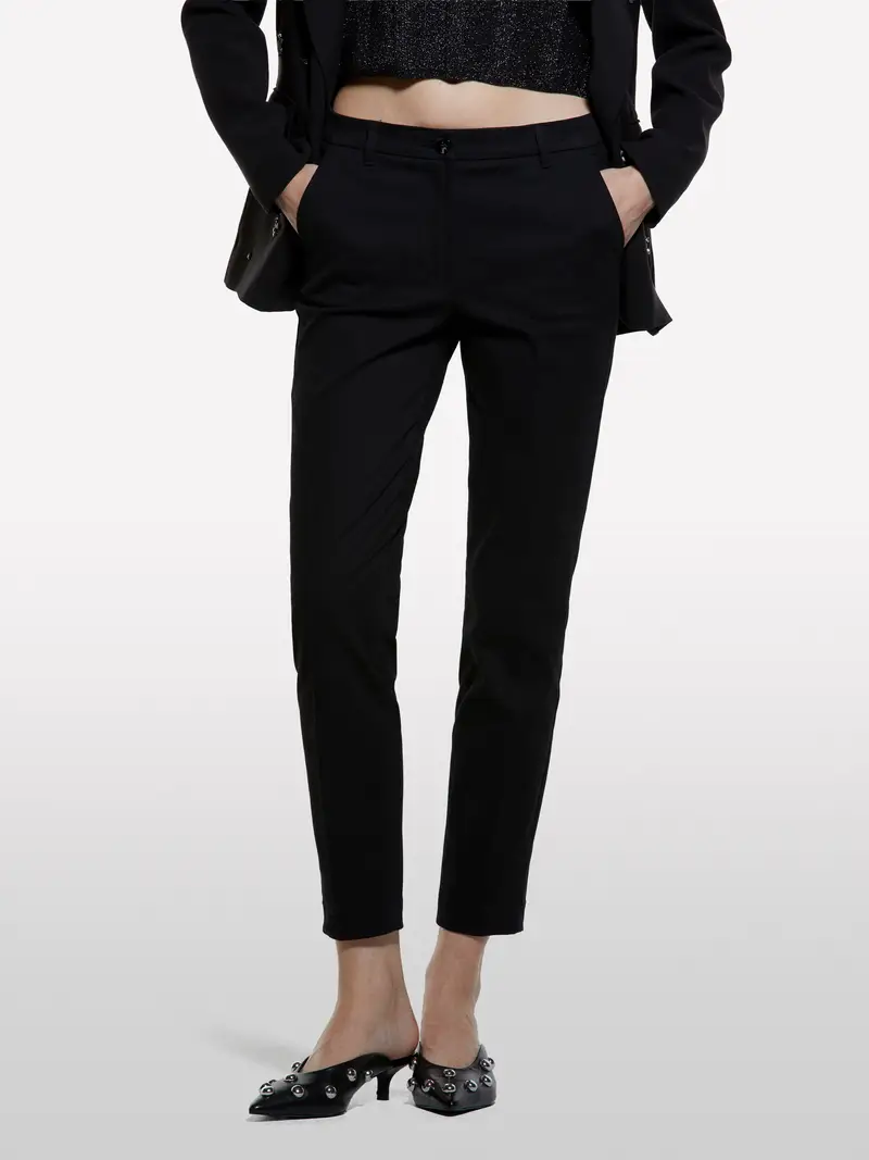 Chino Slim Fit Neri, Donna, Nero miniatura 3