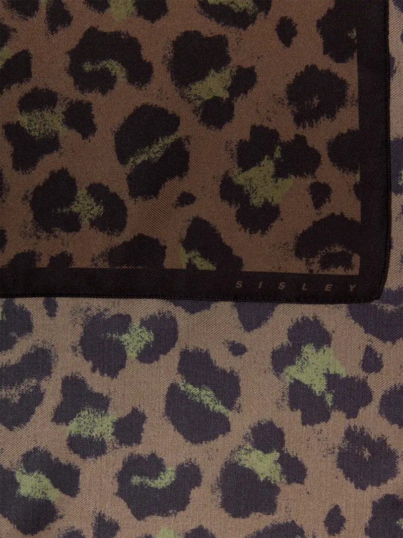 Foulard Animalier, Donna, Marrone Scuro miniatura 2