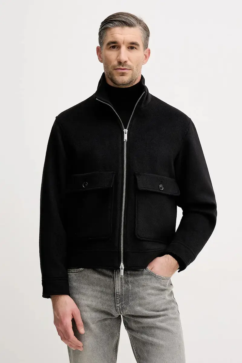 giacca con lana Nero