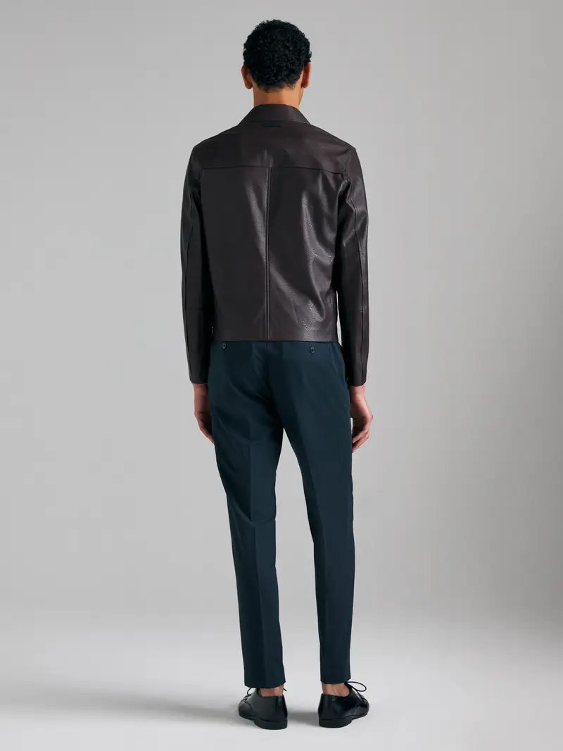 Giacca In Tessuto Spalmato, Uomo, Marrone Scuro miniatura 2