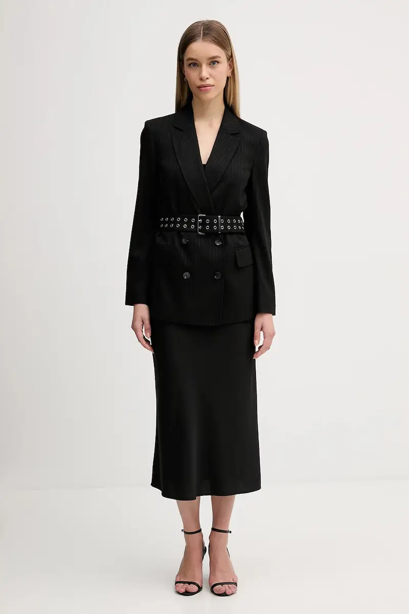 Sisley Giacca nera con cintura miniatura 2