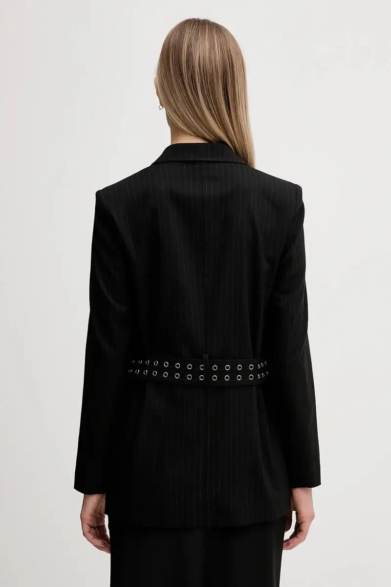 Sisley Giacca nera con cintura miniatura 3