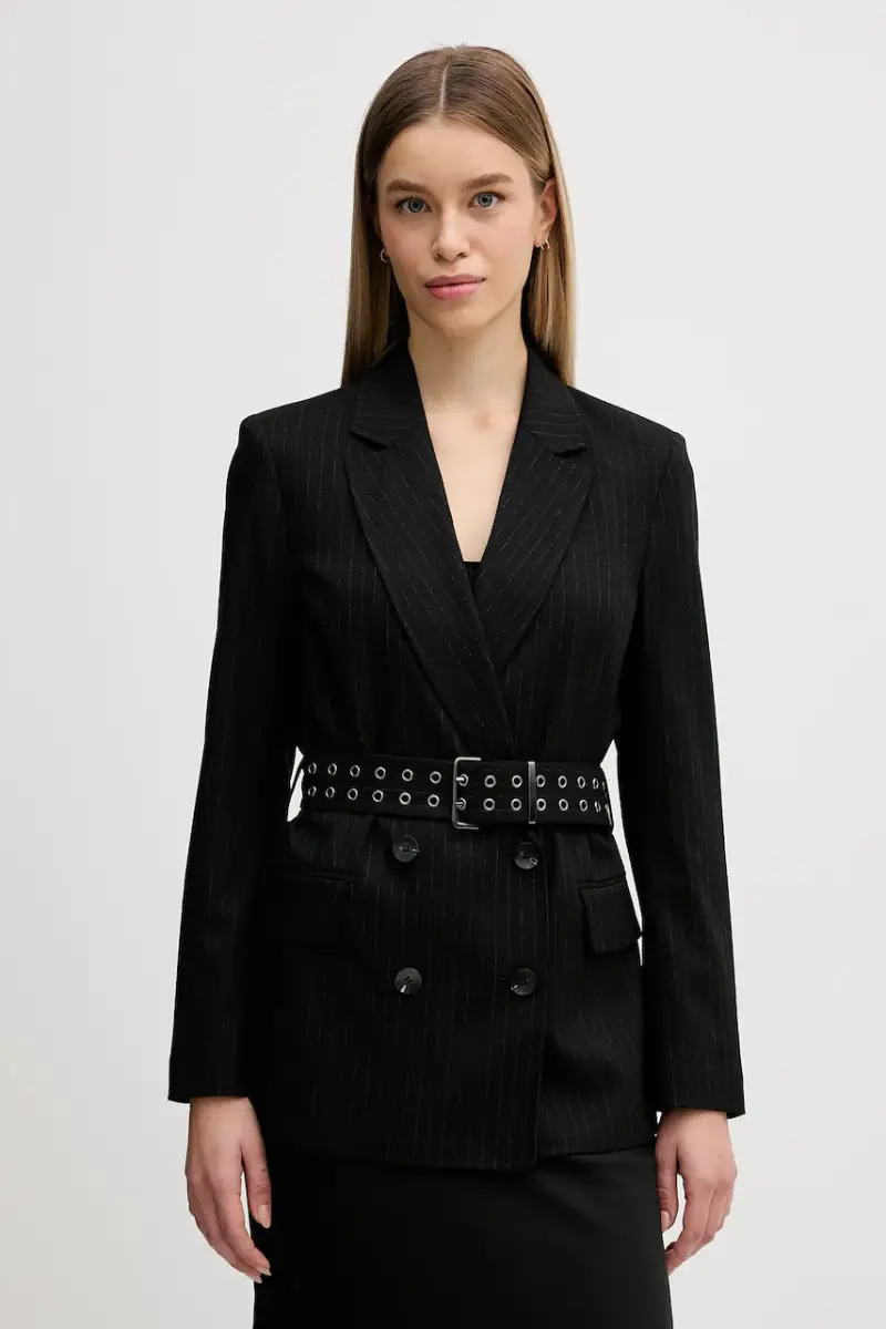 Sisley Giacca nera con cintura