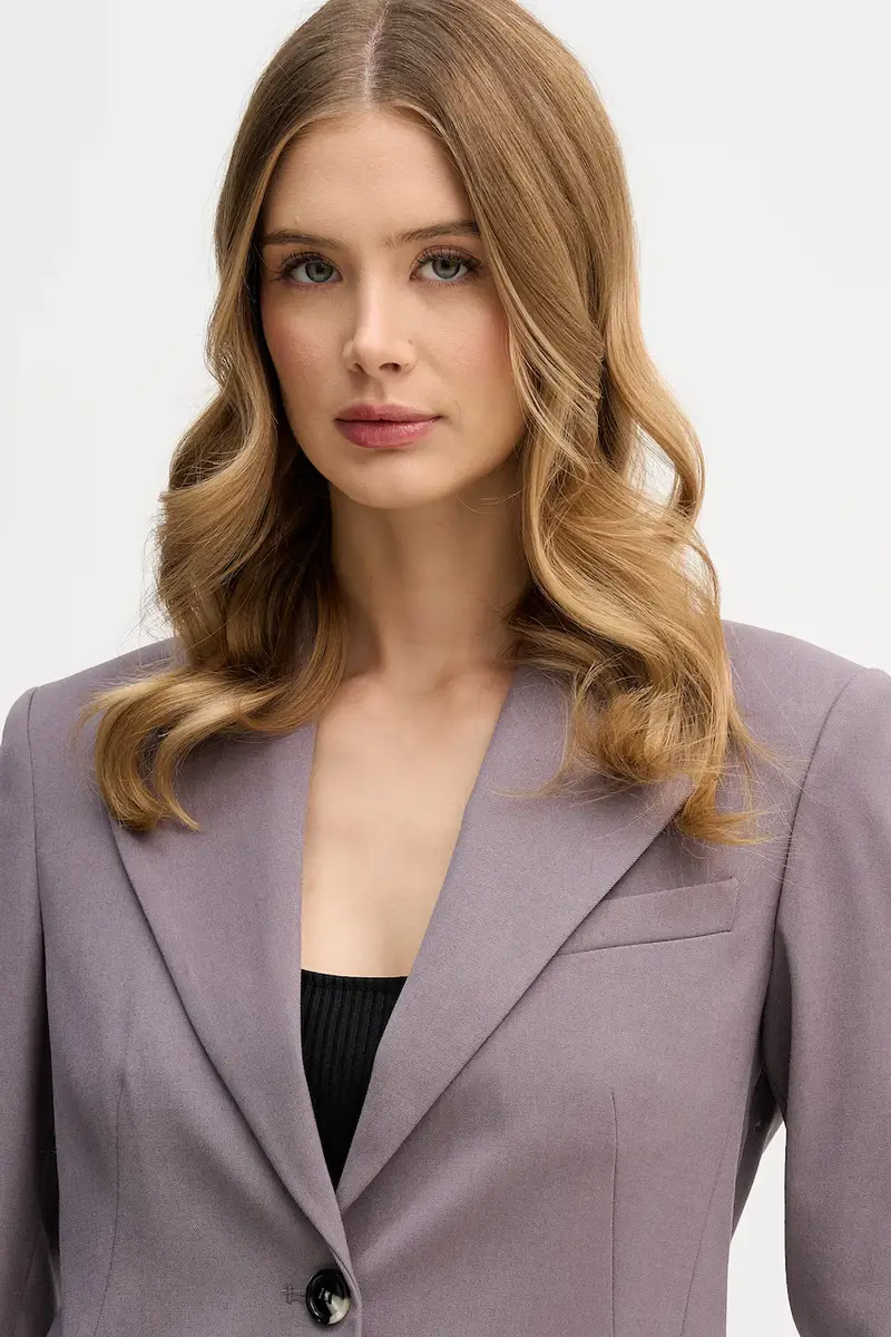 Sisley Giacca viola con revers a punta miniatura 4