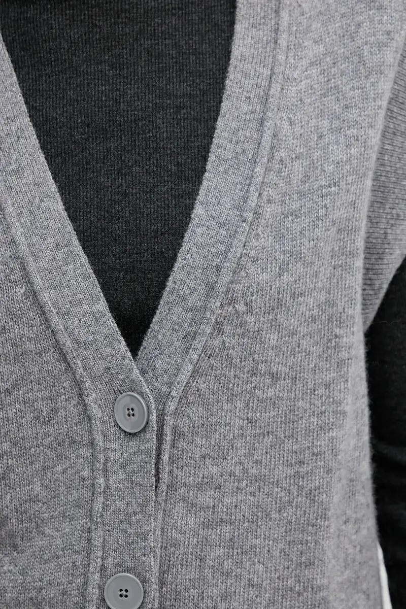 gilet con lana colore grigio 1M9AL603B miniatura 5