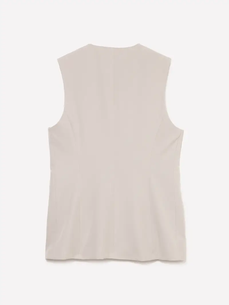 Gilet Slim Fit, Donna, Beige miniatura 2