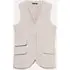 Gilet Slim Fit, Donna, Beige miniatura 5
