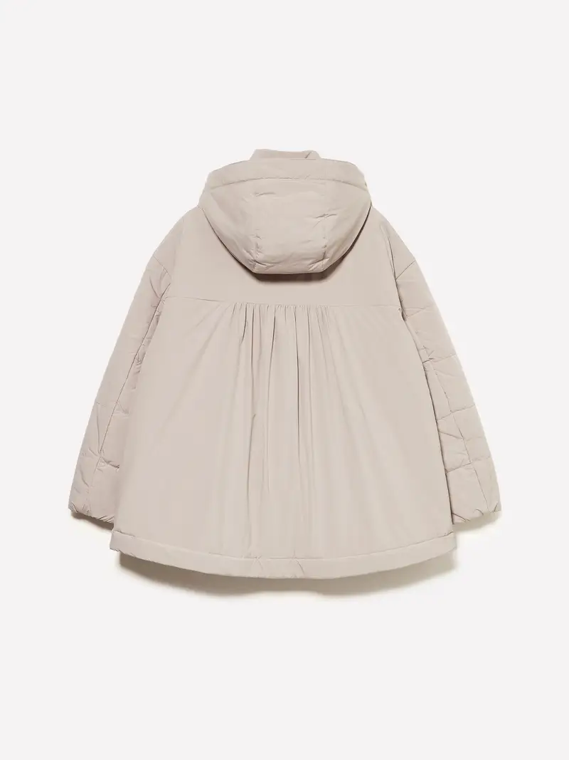 Giubbotto Con Maxi Cappuccio, Donna, Beige miniatura 2