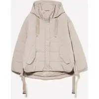 Giubbotto Con Maxi Cappuccio, Donna, Beige miniatura 4