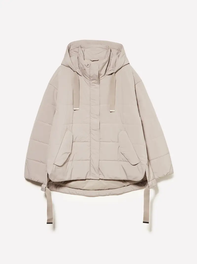 Giubbotto Con Maxi Cappuccio, Donna, Beige