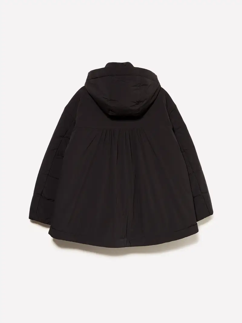 Giubbotto Con Maxi Cappuccio, Donna, Nero miniatura 2