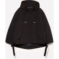 Giubbotto Con Maxi Cappuccio, Donna, Nero miniatura 4