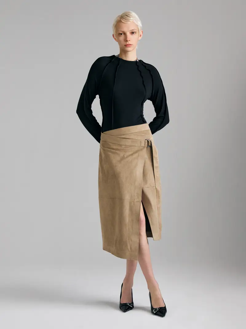 Gonna A Portafoglio, Donna, Beige