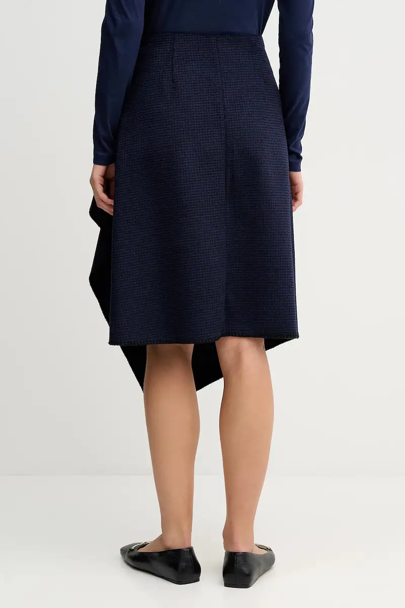 gonna con aggiunta di lana Blu navy miniatura 3