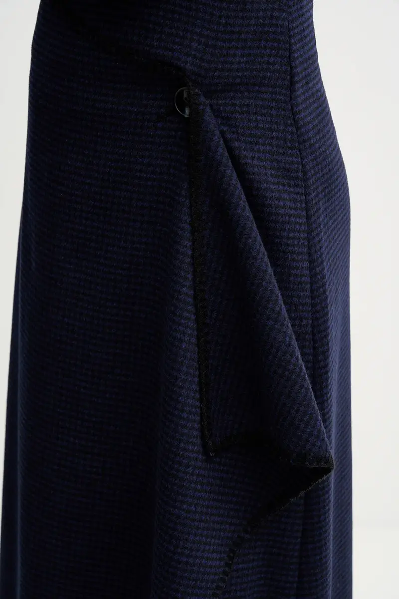 gonna con aggiunta di lana Blu navy miniatura 4