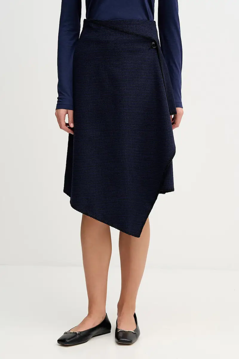 gonna con aggiunta di lana Blu navy