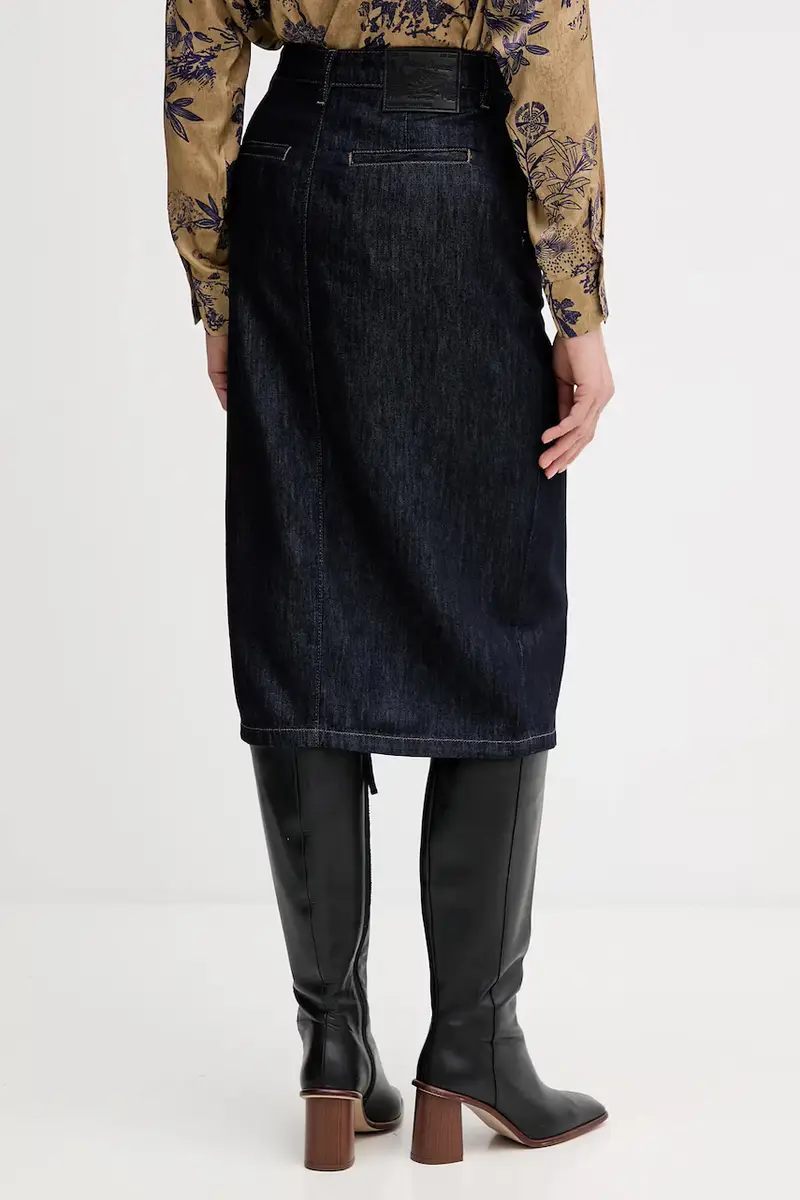 gonna di jeans colore blu navy 447ZL002U miniatura 3