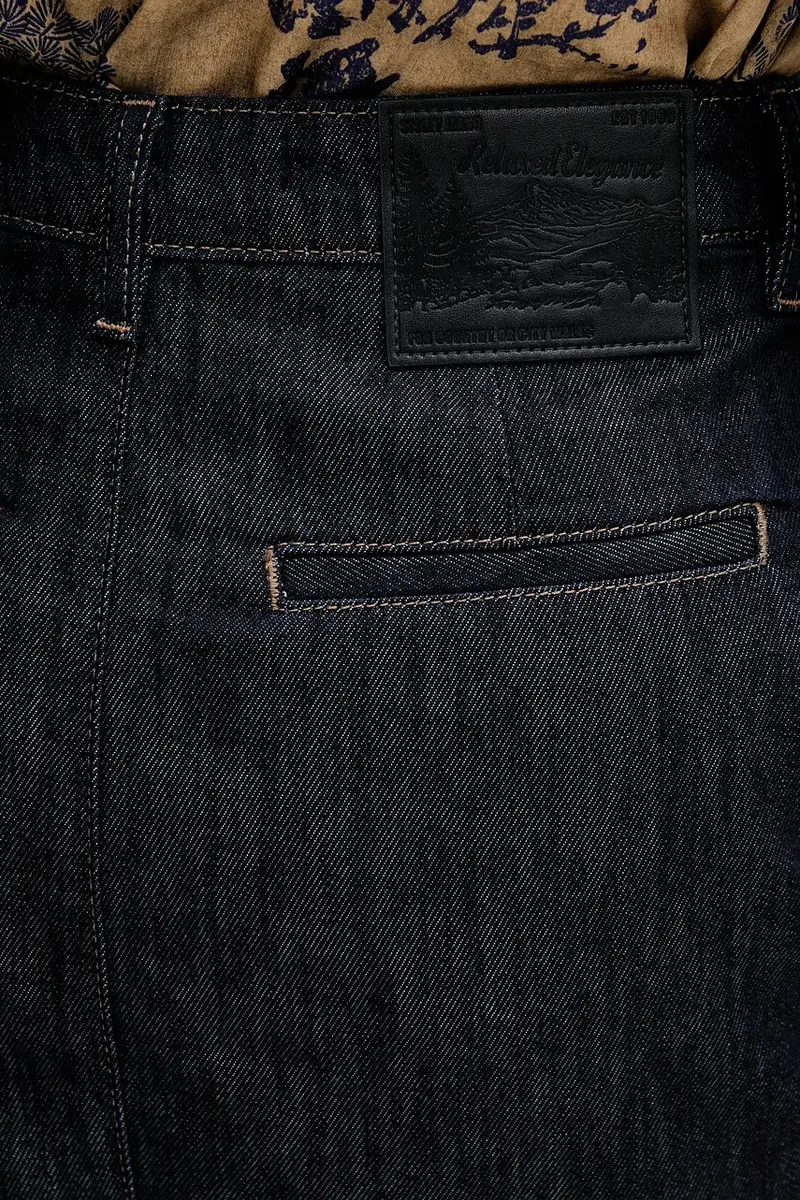 gonna di jeans colore blu navy 447ZL002U miniatura 4