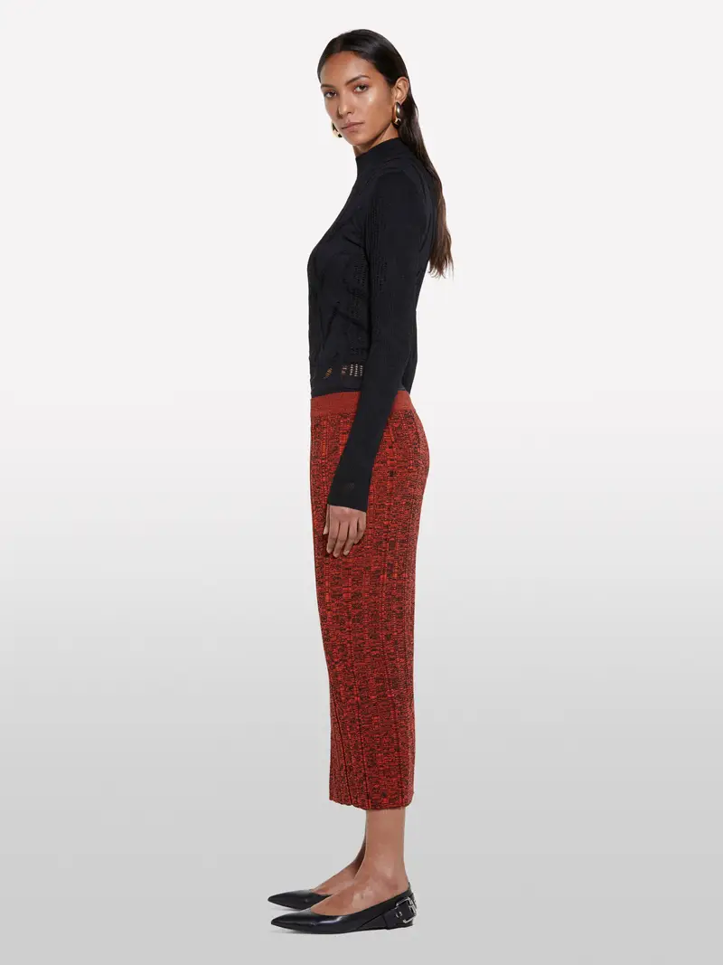 Gonna Rossa In Maglia, Donna, Rosso miniatura 2