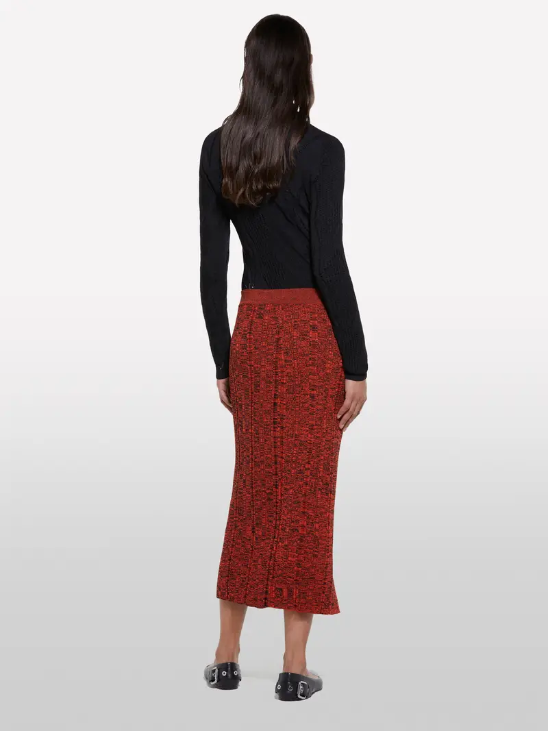 Gonna Rossa In Maglia, Donna, Rosso miniatura 3